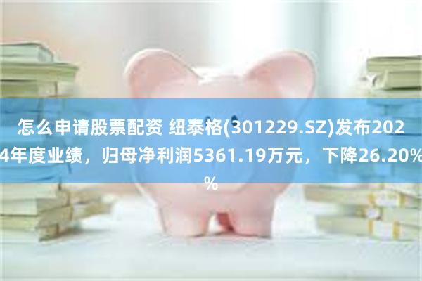 怎么申请股票配资 纽泰格(301229.SZ)发布2024年度业绩，归母净利润5361.19万元，下降26.20%